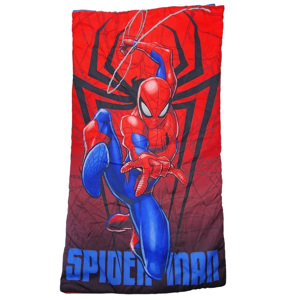 Marvel 26x46 Red Spiderman Kids Sleeping Bag Slumber Party Nap Mat Youth Camping